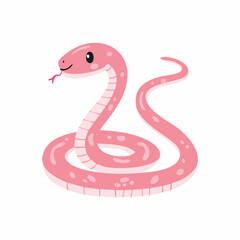 Fototapeta premium Cute Pink Snake Vector – Simple and Adorable Reptile Illustration for Design Projects