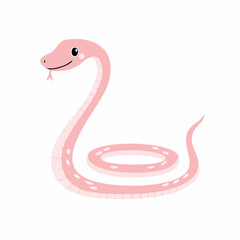 Fototapeta premium Cute Pink Snake Vector – Simple and Adorable Reptile Illustration for Design Projects