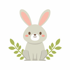 Cute Rabbit Vector – Simple and Adorable Cartoon Bunny Illustration for Design Projects
