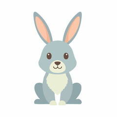 Cute Rabbit Vector – Simple and Adorable Cartoon Bunny Illustration for Design Projects