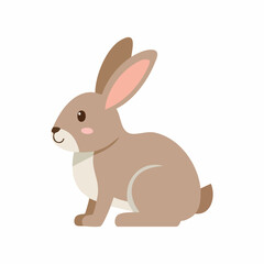 Cute Rabbit Vector – Simple and Adorable Cartoon Bunny Illustration for Design Projects