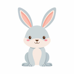 Cute Rabbit Vector – Simple and Adorable Cartoon Bunny Illustration for Design Projects