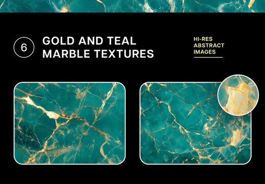 Gold and Teal Marble Textures