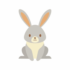 Cute Rabbit Vector – Simple and Adorable Cartoon Bunny Illustration for Design Projects