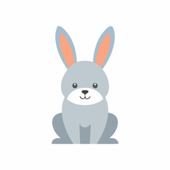 Cute Rabbit Vector – Simple and Adorable Cartoon Bunny Illustration for Design Projects