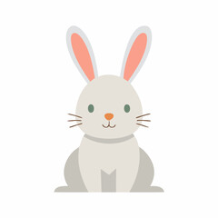 Cute Rabbit Vector – Simple and Adorable Cartoon Bunny Illustration for Design Projects