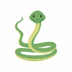 Cute Snake Cartoon Vector – Simple and Adorable Reptile Illustration for Kids and Design

