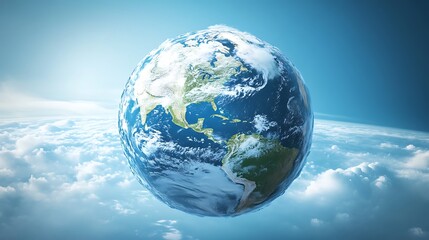 Earth globe with clouds