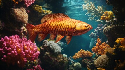 Obraz premium Vibrant coral reef fish in aquarium