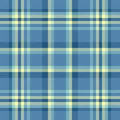 Classic blue plaid pattern. Seamless texture ideal for backgrounds, textiles, apparel, and designs needing a traditional, cozy, or structured feel.