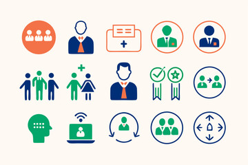 This vector set features a business concept with medical icons as a web illustration and design symbol