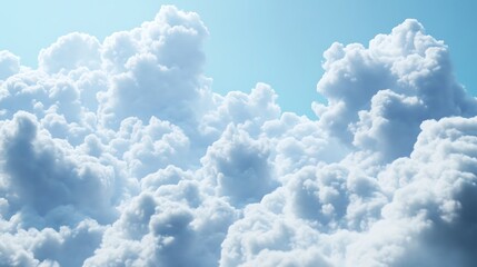 Fluffy clouds over a blue sky
