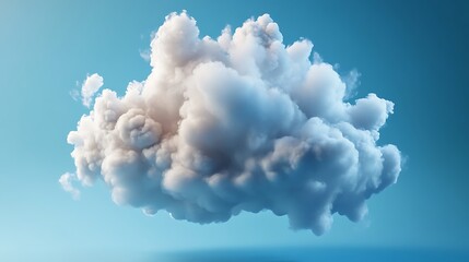 Fluffy cumulus cloud against vivid blue sky