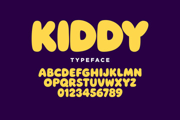 rounded and fat cartoon alphabet design