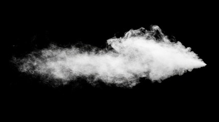 Ethereal White Steam Flowing Against Black Backdrop Studio Shot Abstract Concept Vapor Texture