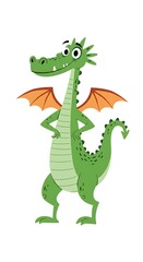 Fototapeta premium Smiling dragon with attitude standing tall