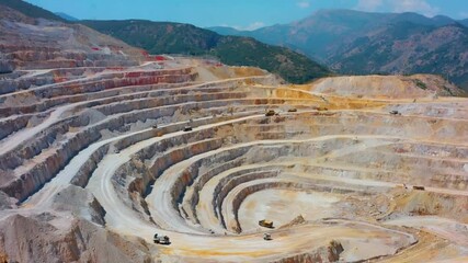 Coltan mineral. Coltan mines for mobile phone manufacturing.