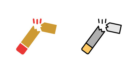 Broken Cigarette Icon Design