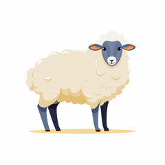 Sheep Looking at Camera on Seamless White Background – Studio Animal Portrait

