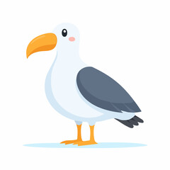 Cute Albatross Simple Vector – Minimalist Seabird Cartoon Illustration in Flat Style