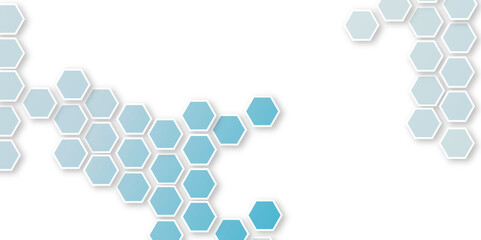 Abstract geometric hexagon blue texture background pattern vector illustration background on transparent.