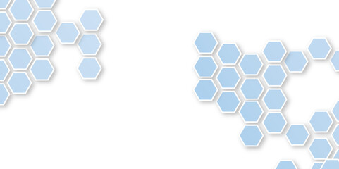 Blue hexagon on minimal simple blue watercolor vector illustration Science technology and medical concept hexagon on transparent background.