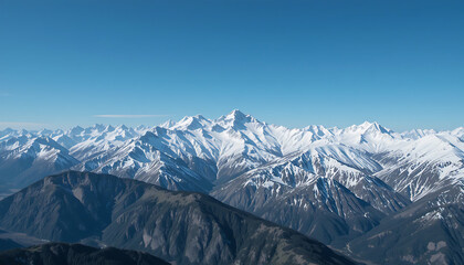 Serene Snowy Mountain Landscape with Clear Skies