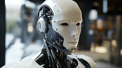 Futuristic robot head