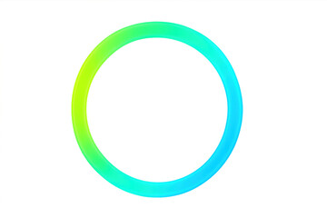 Circular shape with gradient colors from green to blue, creating a vibrant and modern design element on a transparent background