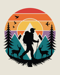 Hiking outdoor T-Shirt Design Art & Illustration, Typography T-Shirt Design