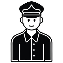 silhouette public service editable icon on white background