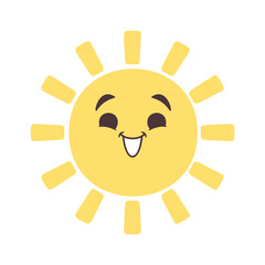Hot summer smiling cartoon character