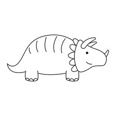 Triceratops Dinosaur Line Art for Kids