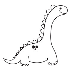 Cartoon Drawing of a Brontosaurus Dinosaur