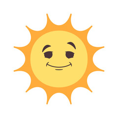 Bright sun doodle emoticon cartoon
