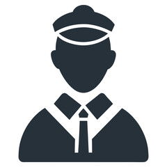 silhouette public service editable icon on white background