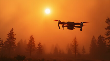 Ai wildfire prevention system, Ai generated image