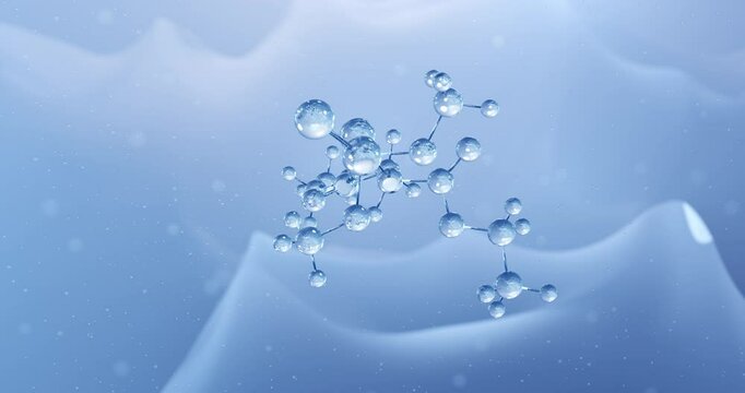 Malathion rotating molecular structure, 3d model of insecticide