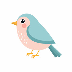 Cute Bird Simple Vector – Minimal Flat Style Cartoon Bird Illustration Clipart

