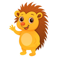 Vector cartoon image of hedgehog. Animal concept for children's illustrations, articles, books. Zoo, circus. Element for your design.