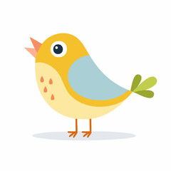 Cute Bird Simple Vector – Minimal Flat Style Cartoon Bird Illustration Clipart


