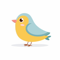 Cute Bird Simple Vector – Minimal Flat Style Cartoon Bird Illustration Clipart

