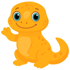 Vector cartoon image of newt. Animal concept for children's illustrations, articles, books. Zoo, circus. Element for your design.