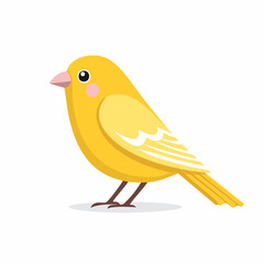 Cute Canary Simple Vector – Minimal Flat Style Cartoon Bird Illustration