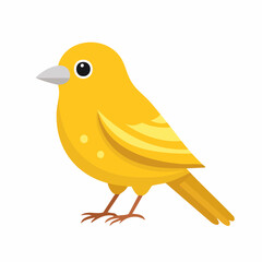 Cute Canary Simple Vector – Minimal Flat Style Cartoon Bird Illustration