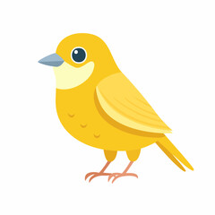 Cute Canary Simple Vector – Minimal Flat Style Cartoon Bird Illustration