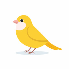 Cute Canary Simple Vector – Minimal Flat Style Cartoon Bird Illustration