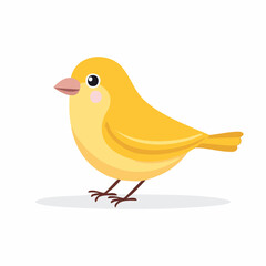 Cute Canary Simple Vector – Minimal Flat Style Cartoon Bird Illustration