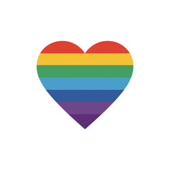 Rainbow heart icon representing love and diversity  
