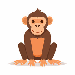 Cute Chimpanzee Simple Vector – Minimal Cartoon Monkey Illustration for Kids and Wildlife Designs


